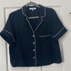 Frame 100% Silk Navy Button Down